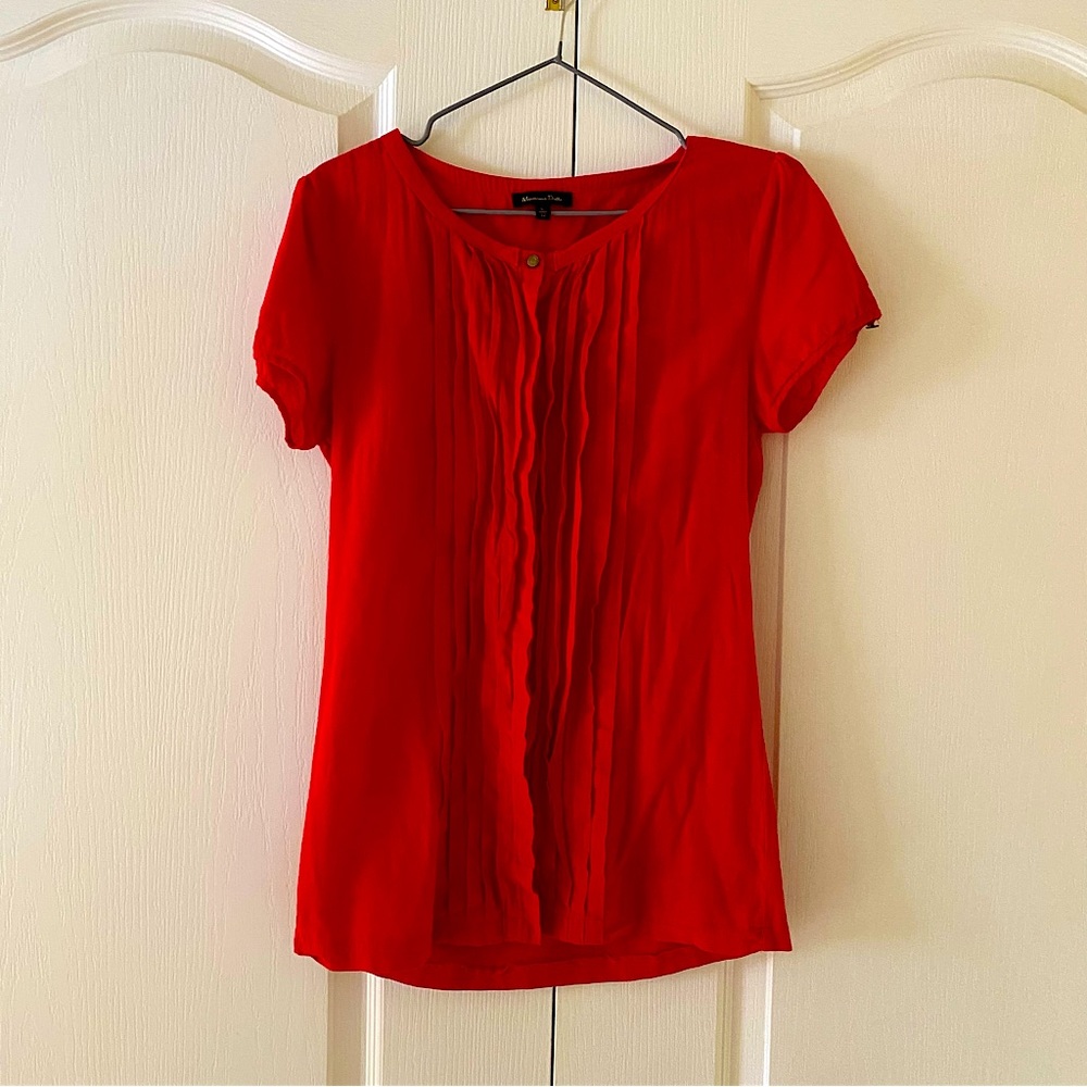 Massimo Dutti red lined top